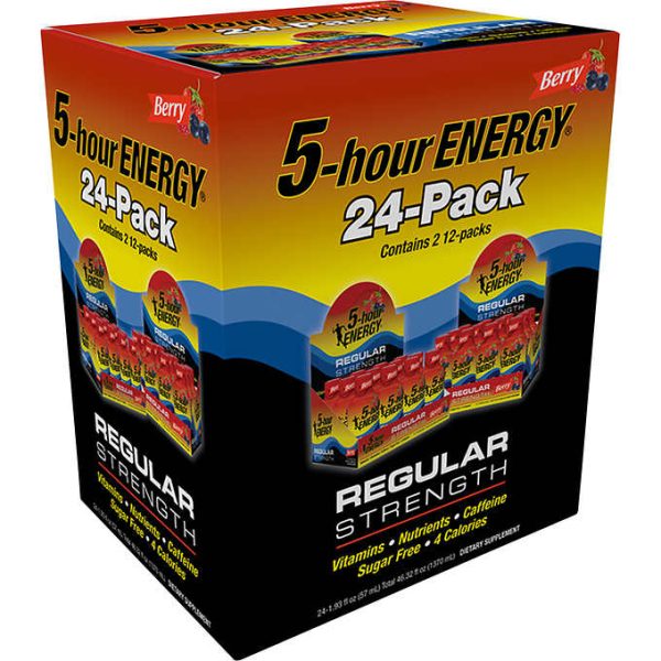 5-hour Energy Shot, Regular Strength, Berry, 1.93 oz, 24 ct on Sale