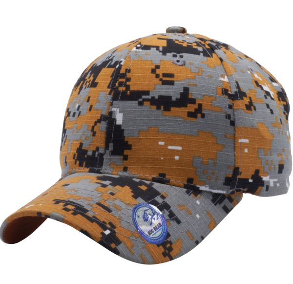 PB128C [ORANGE. D. CAMO] HOOK AND LOOP BACKSTRAP WITH ACRYLIC CURVED CAPS Online now