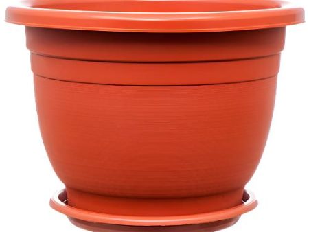 WHOLESALE PLANTER ROUND PLASTIC W TRAY SOLD BY CASE For Cheap