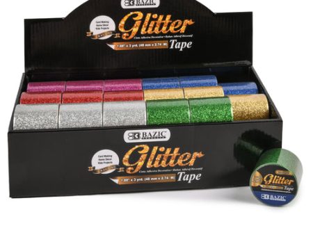 WHOLESALE BAZIC DUCT TAPE GLITTER 1.5 X 3 YRD ASST CLR #960 SOLD BY CASE Sale