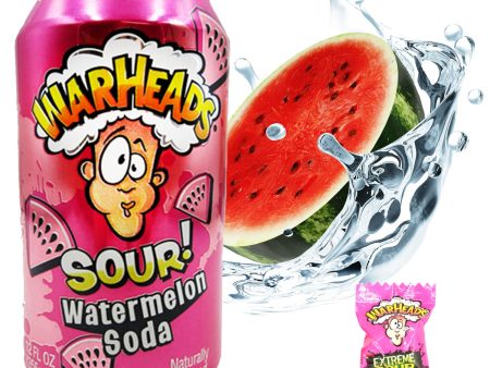 WARHEADS SODA SOUR WATERMELON 12 OZ CAN 12CT Fashion