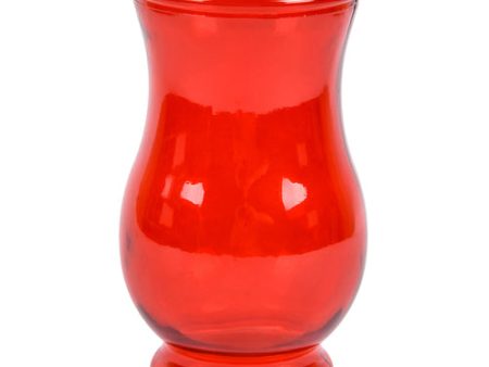 WHOLESALE GLASS VASE RED 8 SOLD BY CASE For Sale