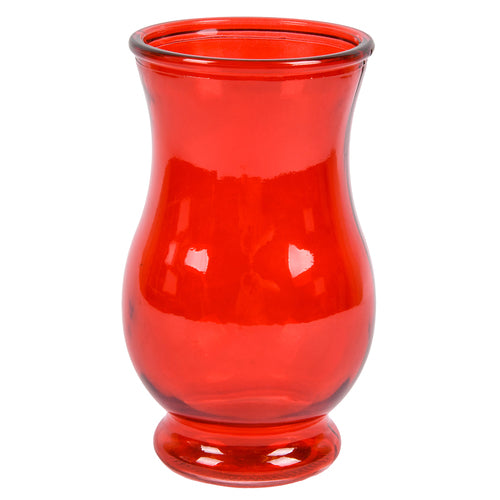 WHOLESALE GLASS VASE RED 8 SOLD BY CASE For Sale