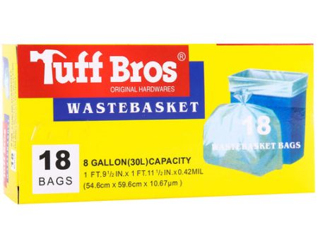 WHOLESALE TUFF BUILT TRASH BAG WHITE 8 GAL 18 CT SOLD BY CASE Sale