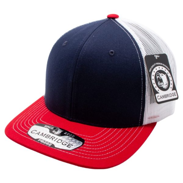 PB222T-NAVY-WHITE-RED CAMBRIDGE TRUCKER HAT Online