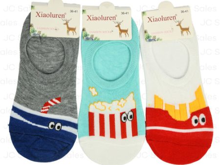 WHOLESALE NO SHOW SOCKS ASST FOOD DESIGN SOLD BY CASE For Sale