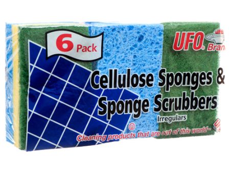 WHOLESALE UFO CELLULOSE SCRUBBER SPONGE 6 PC SOLD BY CASE Fashion