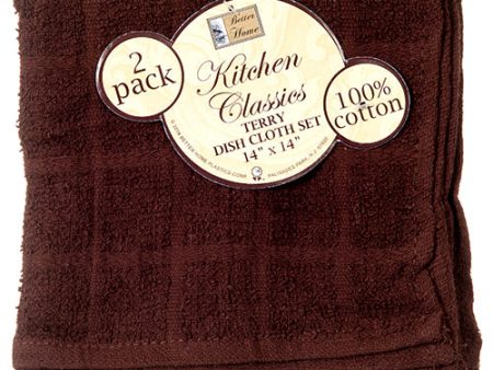 WHOLESALE KITCHEN TOWEL TERRY 2PK SOLID SQ 14X14 ASST SOLD BY CASE on Sale