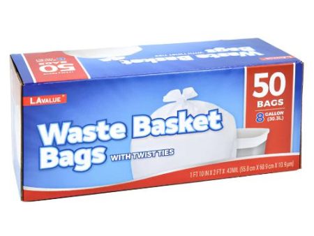 WHOLESALE GARBAGE BAGS 8GAL 50CT W  TWIST TIES SOLD BY CASE Hot on Sale