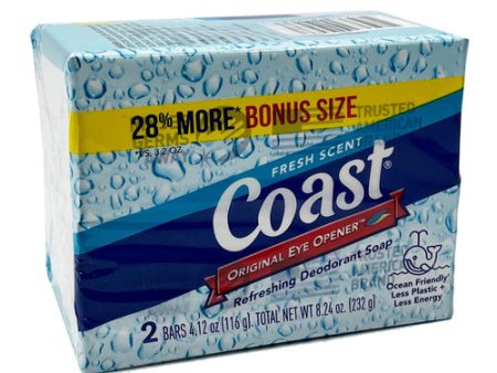 NEW WHOLESALE COAST SOAP FRESH SCENT 2 PK X 4.12 OZ SOLD BY CASE Discount