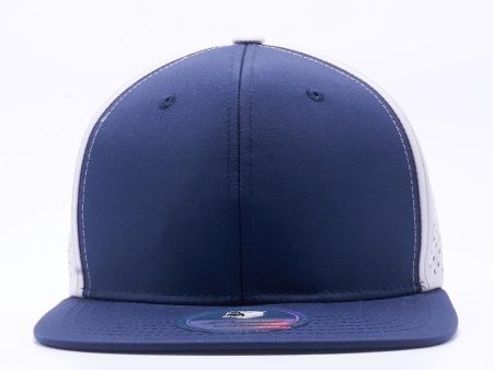 PB117 [NAVY L.GREY] PERFORATED SNAPBACK HATS Cheap