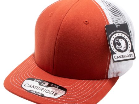 PB222-B.ORANGE-WHITE CAMBRIDGE TRUCKER HAT Online