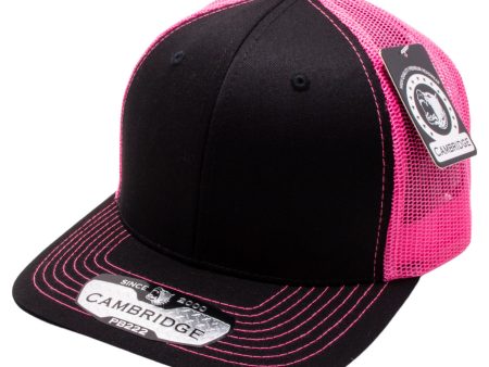 PB222-BLACK-N.PINK CAMBRIDGE TRUCKER HAT Hot on Sale