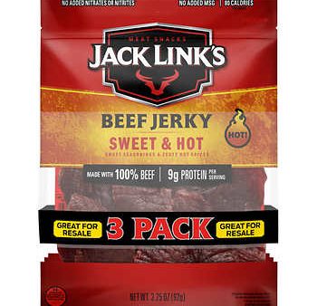 Jack Link s Beef Jerky Sweet and Hot, 3.25oz 3ct For Sale