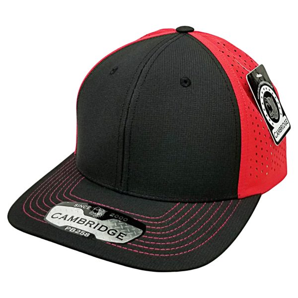 PB258 [BLACK RED] PERFORATED SNAPBACK HATS Supply