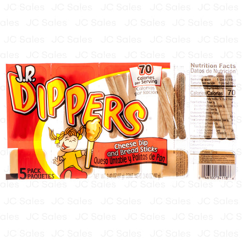 WHOLESALE J.R. DIPPERS 3.43 OZ CHEESE DIP & BREAD STICKS SOLD BY CASE For Discount