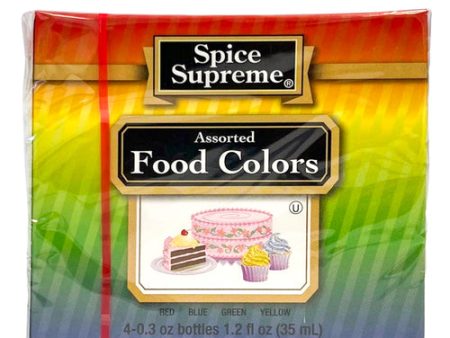 WHOLESALE SPICE SUPREME FOOD COLORING KIT 0.3Z 4 ASST SOLD BY CASE For Discount