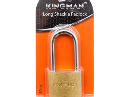 WHOLESALE KINGMAN BRASS PADLOCK LONG SHACKLE 50 MM W  COPPER CORE SOLD BY CASE For Sale