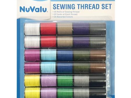 WHOLESALE NUVALU SEWING THREAD 30PC COLOR W ASST CLRS SOLD BY CASE Online now