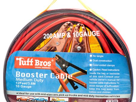 WHOLESALE BOOSTER CABLE 12FT 10GUAGE 200AMP W CARRYING CASE SOLD BY CASE For Sale