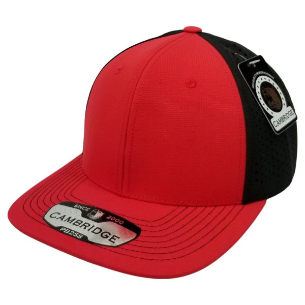 PB258 [RED BLACK] PERFORATED SNAPBACK HATS For Cheap