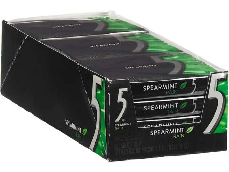 Wrigleys 5 Sugar Free Gum, Rain Spearmint, 15 Sticks, 12ct Online Sale