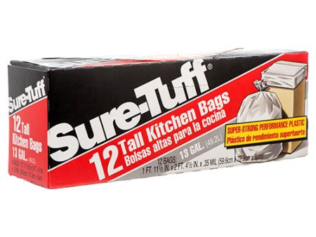 WHOLESALE SURE-TUFF TRASH BAG WHITE 13 GAL 12 CT SOLD BY CASE Online Sale