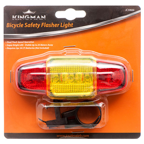 WHOLESALE KINGMAN BIKE FLASHER L.E.D W RED&YELLOW COVER SOLD BY CASE on Sale