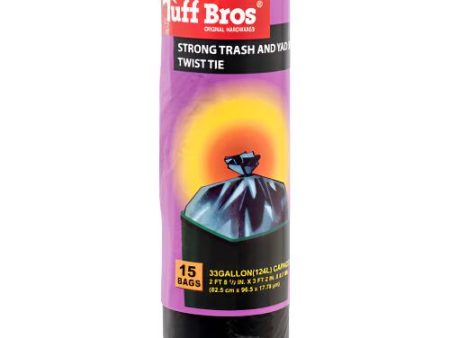 WHOLESALE TUFF BROS TRASH & YAD BAGS 33 GAL. 15CT W TWIST TIE SOLD BY CASE Online Sale