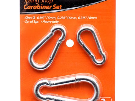 WHOLESALE KINGMAN CARABINER SPRING LOCKING HOOK 3PC 5MM,6MM,8MM SOLD BY CASE Hot on Sale