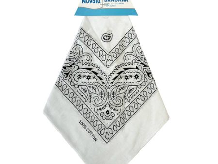 WHOLESALE NUVALU BANDANA WHITE 100% COTTON 21 X 21 SOLD BY CASE Fashion