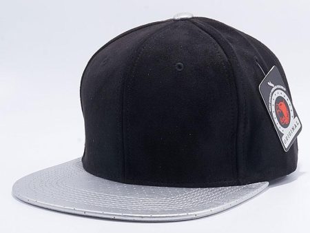 PB150 [BLACK SILVER] SUEDE PERFORATED LEATHER SNAPBACK HATS Online Hot Sale