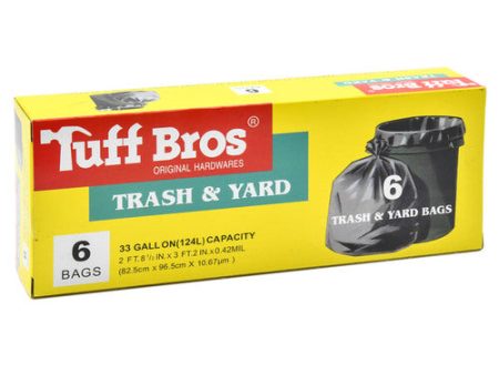 WHOLESALE TUFF BUILT TRASH BAG BLACK 33 GAL 6 CT SOLD BY CASE Online now