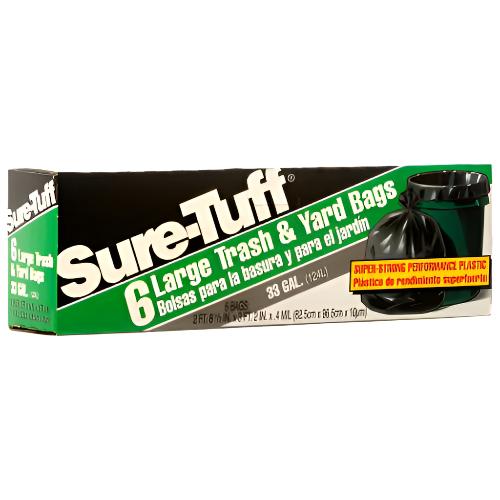 WHOLESALE SURE-TUFF TRASH BAG BLACK 33 GALLON 6 CT SOLD BY CASE Cheap