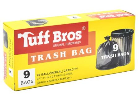 WHOLESALE TUFF BUILT TRASH BAG BLACK 26 GAL 9 CT SOLD BY CASE Online now