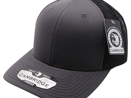 PB222-CHARCOAL-BLACK CAMBRIDGE TRUCKER HAT Cheap