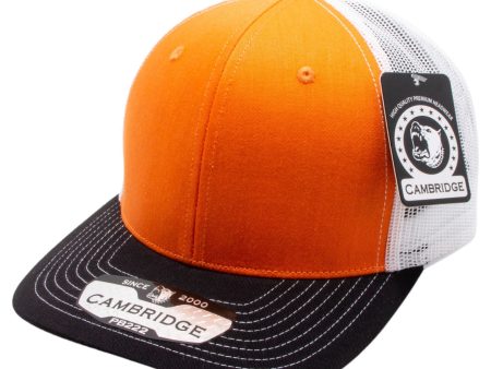 PB222T-ORANGE-WHITE-BLACK CAMBRIDGE TRUCKER HAT Online