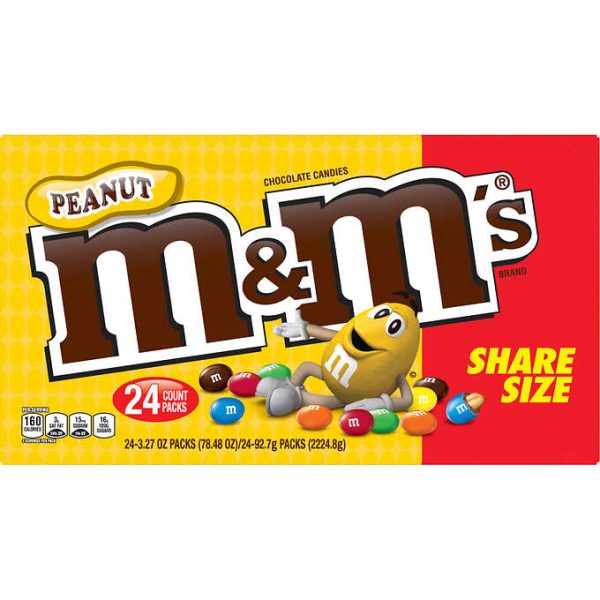 M&M s Peanut Chocolate Share Size, 3.27oz 24ct Cheap