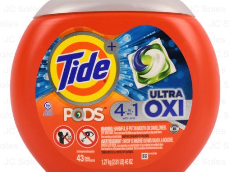 WHOLESALE TIDE PODS 4 IN 1 ULTRA OXI 43 CT SOLD BY CASE Hot on Sale