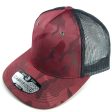 PB238 [BURGUNDY] CAMBRIDGE 5 PANEL SHINY CAMO TRUCKER For Sale