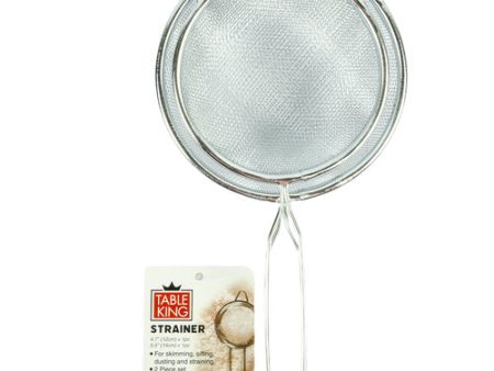 WHOLESALE TABLE KING STRAINER METAL 2PC 12CM & 14CM SOLD BY CASE Online Sale