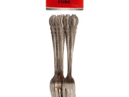 WHOLESALE TABLE KING FORK 6PCS STAINLESS STEEL 7 W DESIGN #011235 SOLD BY CASE Online Sale