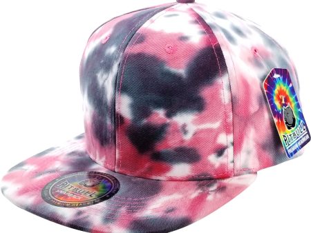 PB253 [BLACK RED] PLAIN TIE DYE COTTON SNAPBACK HAT Sale