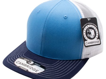 PB222T-SKY-WHITE-NAVY CAMBRIDGE TRUCKER HAT Cheap