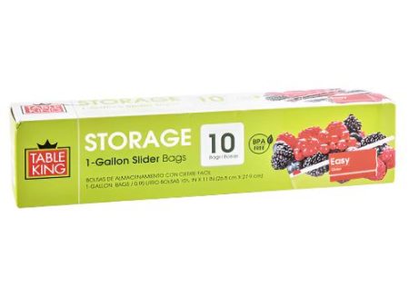 WHOLESALE TABLE KING STORAGE SLIDER BAG 1 GAL 10CT SOLD BY CASE Online Sale