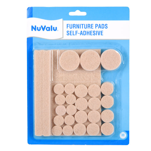 WHOLESALE NUVALU FURNITURE PADS 38PC SIZE ASST W BLISTER SOLD BY CASE Cheap