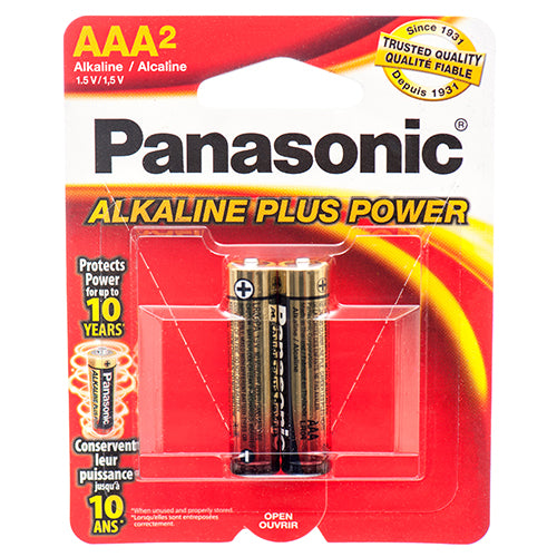 WHOLESALE BATTERY PANASONIC ALKALINE #AAA- 2PK POWER PLUS SOLD BY CASE For Cheap