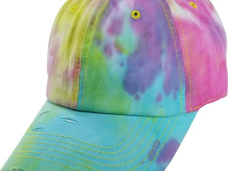 PB255 [MULTI] PLAIN TIE DYE VINTAGE COTTON DAD HAT For Cheap