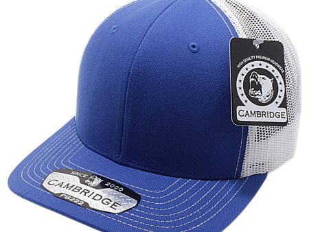 PB222-ROYAL-WHITE CAMBRIDGE TRUCKER HAT Discount