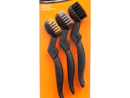 WHOLESALE KINGMAN WIRE BRUSH 3PC SET W  PLASTIC HANDLE SOLD BY CASE on Sale